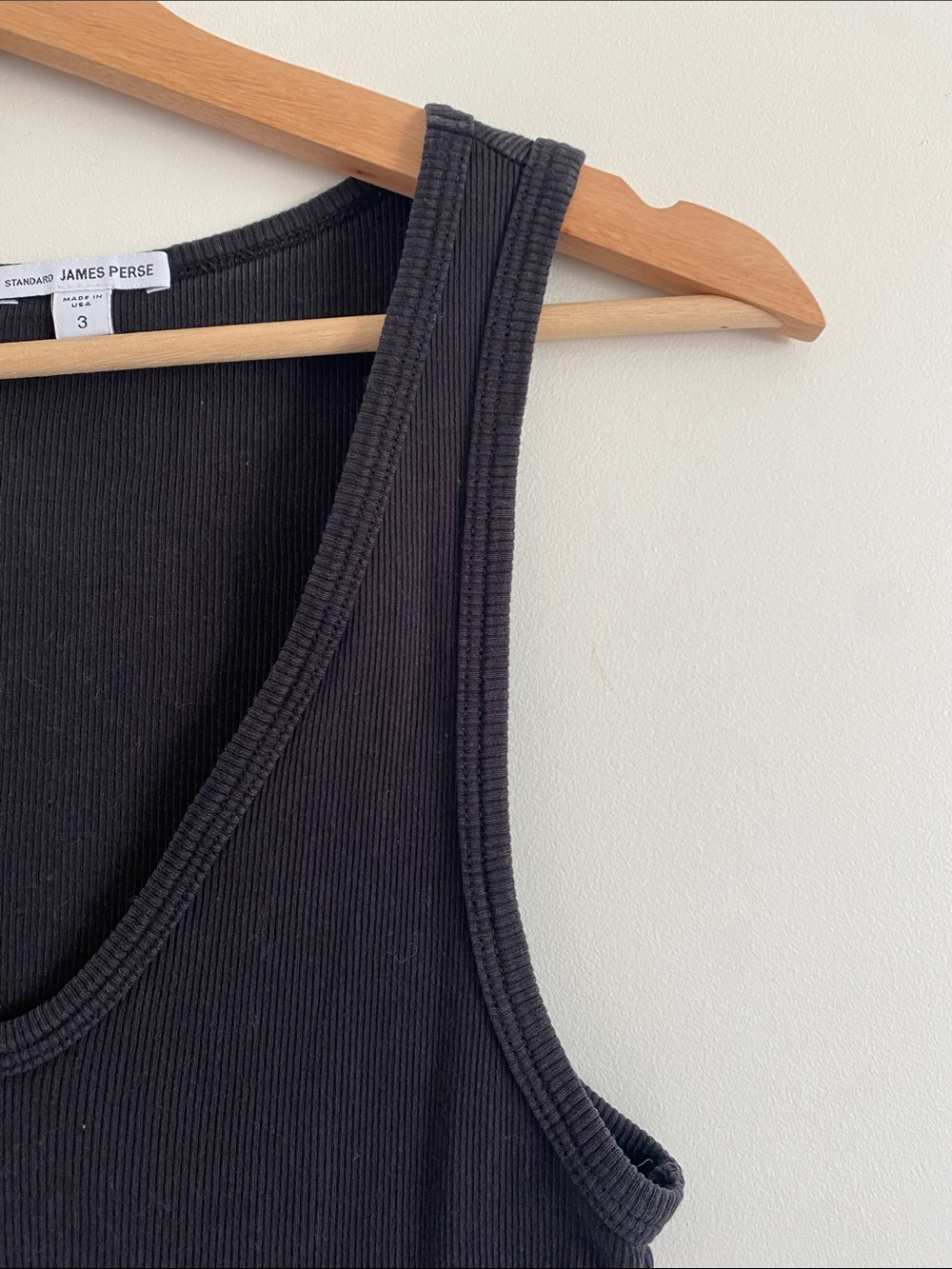 James Perse Standard Rib Deep V Tank Top | Size 3 - Picture 4 of 6